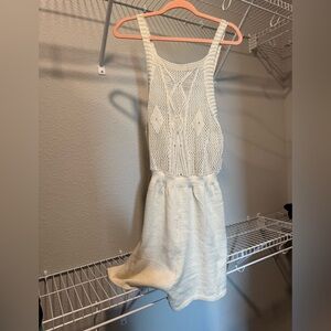 Cupshe Cream Knit Sleeveless Romper